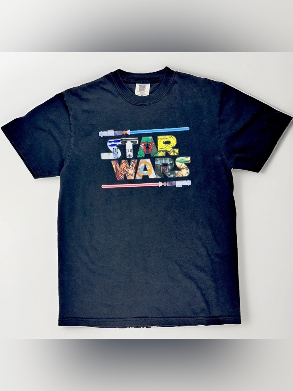 Star Wars Graphic T-Shirt Men's Medium Black Short Sleeve 100% Cotton Disney
